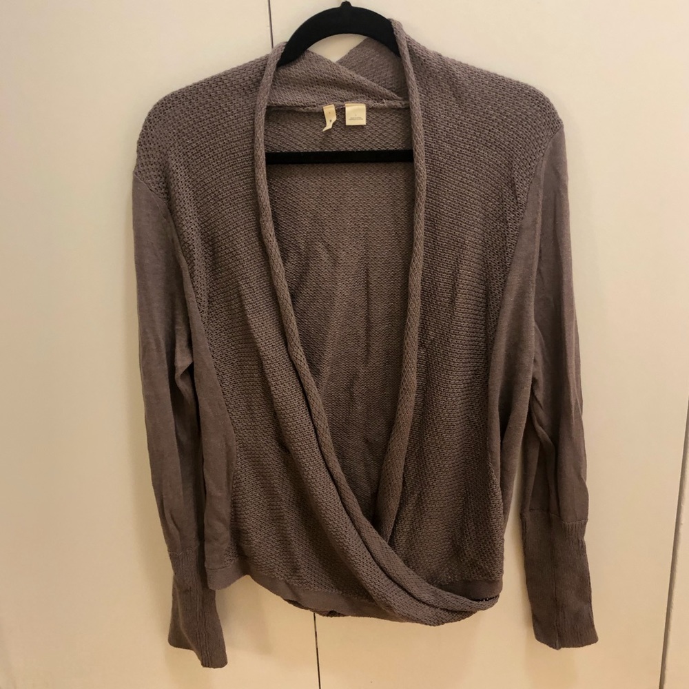 Moth Brown Sweater Cross Cardigan
